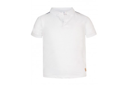 Πόλο μπλούζα με tapes στα μανίκια ΛΕΥΚΟ