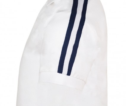 Πόλο μπλούζα με tapes στα μανίκια ΛΕΥΚΟ