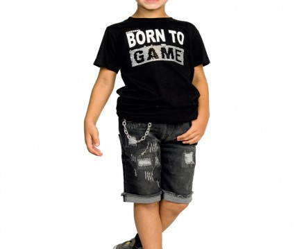 ΜΠΛΟΥΖΑ βαμβακερή  ΜΕ ΠΑΓΙΕΤΕΣ ΜΑΥΡΟ αγόρι