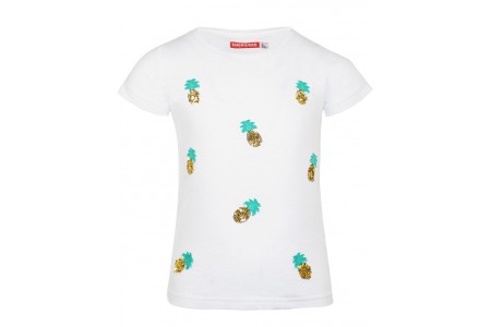 ΜΠΛΟΥΖΑ ΚΟΡΙΤΣΙ  ΛΕΥΚΟ με σχέδιο ανανάς σε παγιέτες