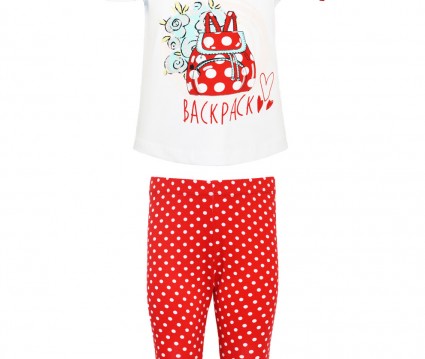 ΣΕΤ ΚΟΡΙΤΣΙ ΒΕΒΕ κολάν πουά  ΚΟΚΚΙΝΟ