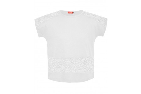 ΜΠΛΟΥΖΑ ΚΟΡΙΤΣΙ με λεπτομέρεια  δαντέλα  ΛΕΥΚΟ