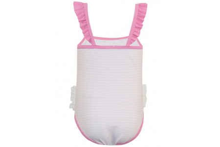 Μαγιώ ολόσωμο ριγέ τύπωμα κύκνοι