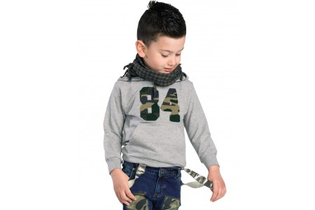 ΜΠΛΟΥΖΑ ΑΓΟΡΙ ΒΕΒΕ Φούτερ  με κουκούλα και σχέδιο ΜΕΛΑΝΖΕ