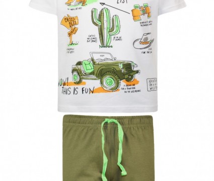 Σετ βαμβακερό με τύπωμα  safari adventure αγόρι