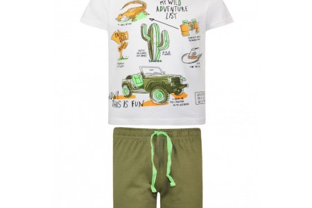 Σετ βαμβακερό με τύπωμα  safari adventure αγόρι