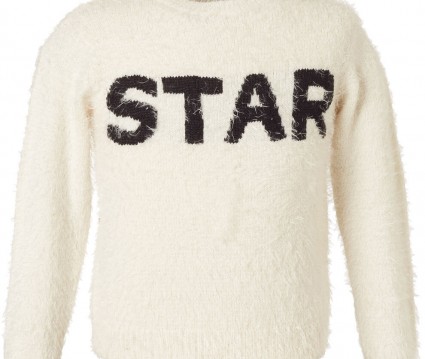 Πουλόβερ με τύπωμα Star ΚΟΡΙΤΣΙ ΕΚΡΟΥ