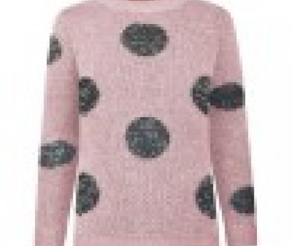 Πουλόβερ με μοτίβο κύκλους ροζ