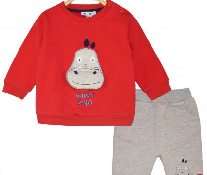 Σετ φούτερ βαμβακερό με απλικέ