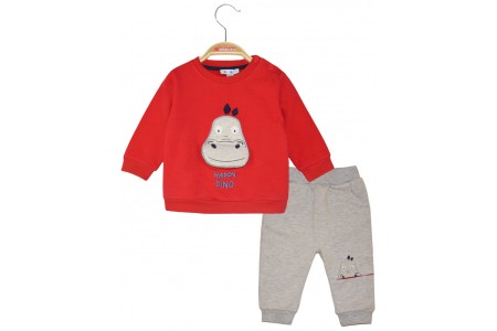 Σετ φούτερ βαμβακερό με απλικέ