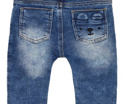 Σετ παντελόνι τζην με διακοσμητικό κορδόνι και ρυθμζόμενο λάστιχο μέσης εσωτερικά και μπλούζα τύπωμα