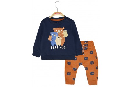 Σετ παντελόνι φούτερ με εμπριμέ μοτίβο και μπλούζα τύπωμα