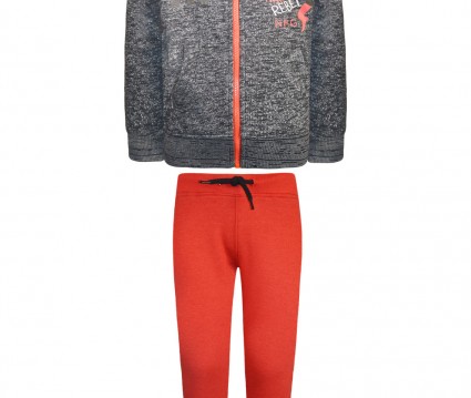 Φόρμα παντελόνι και ζακέτα με κουκούλα τύπωμα