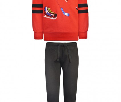 Φόρμα φούτερ με απλικέ χόκει επί πάγου