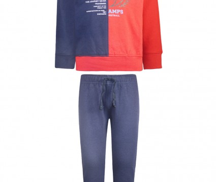 Φόρμα βαμβακερή με διχρωμία στη μπλούζα