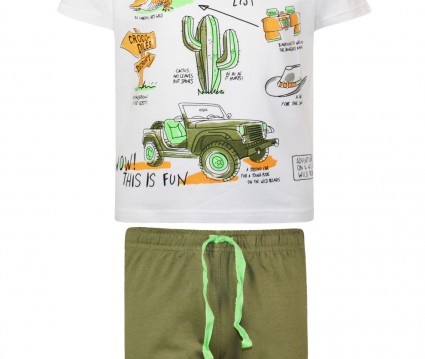 Σετ βαμβακερό με τύπωμα  safari adventure αγόρι