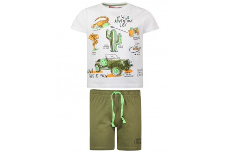 Σετ βαμβακερό με τύπωμα  safari adventure αγόρι