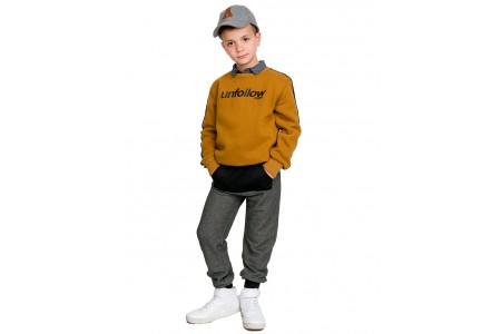 Μπλούζα φούτερ με tape στα μανίκια και τύπωμα