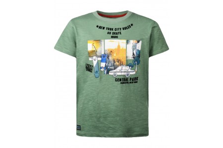 Βαμβακερή μπλούζα με τύπωμα σε φλάμα ύφασμα