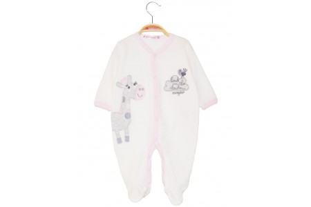 Φορμάκι βελουτέ με κέντημα και κούμπωμα στο μπροστινό μέρος