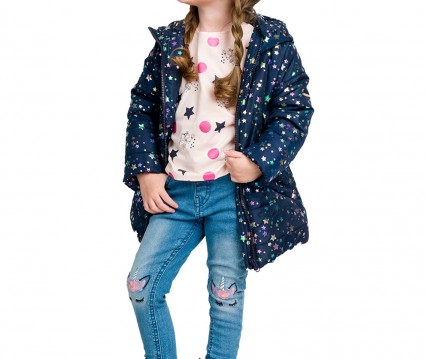 Παντελόνι τζην ελαστικό με κέντημα μονόκερο στα γόνατα