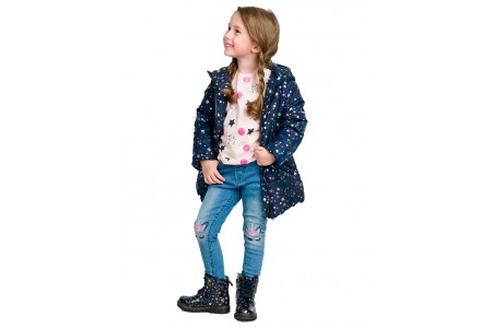 Παντελόνι τζην ελαστικό με κέντημα μονόκερο στα γόνατα