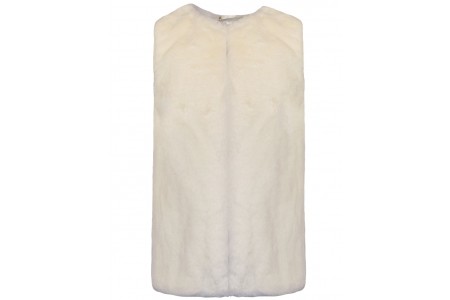 Γιλέκο γούνινο με τυπωμένη φόδρα χρυσά αστέρια