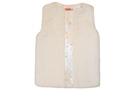 Γιλέκο γούνινο με τυπωμένη φόδρα χρυσά αστέρια