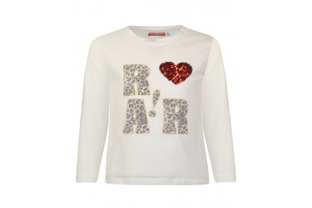 Μπλούζα με τύπωμα animal print και καρδιά με παγιέτες