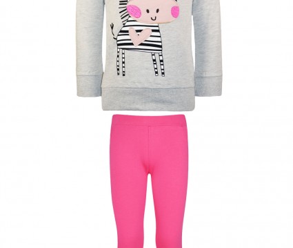 Σετ κολάν και μπλούζα με κέντημα ζέβρα