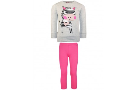 Σετ κολάν και μπλούζα με κέντημα ζέβρα