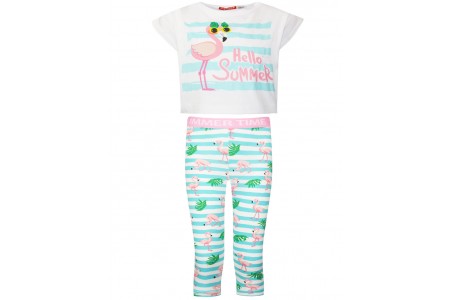 Σετ κολάν και μπλούζα τύπωμα φλαμίνγκο ΚΟΡΙΤΣΙ