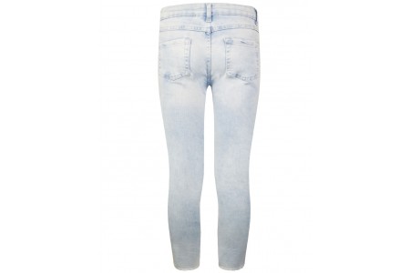 Παντελόνι τζην με διακοσμητικά στρας (διαθέτει εσωτερικό ρυθμιζόμενο λάστιχο μέσης)