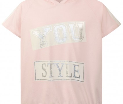 Μπλούζα βαμβακερή με κουκούλα και λάστιχο στο κάτω μέρος