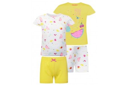 Πυζάμα (σετ 2 τμχ) βαμβακερή με τύπωμα φρούτα