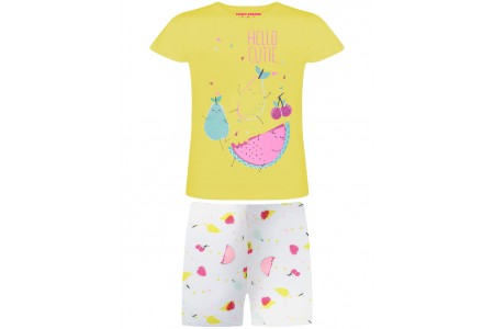 Πυζάμα (σετ 2 τμχ) βαμβακερή με τύπωμα φρούτα