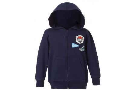 Βαμβακερή αχνούδιαστη ζακέτα με κουκούλα                      