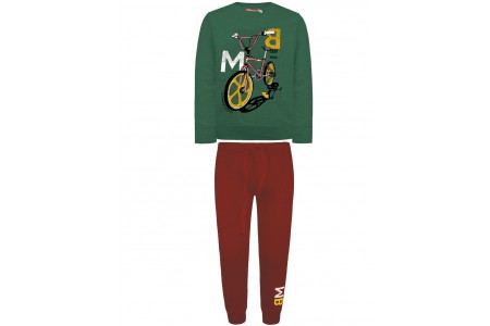 Βαμβακερή φόρμα για αγόρια με τύπωμα στο παντελόνι