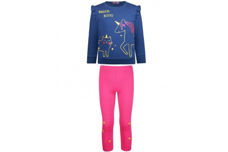 Σετ κολάν με γκλίτερ αστεράκια και μπλούζα τύπωμα 