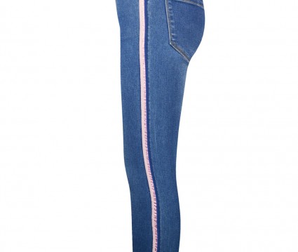 Παντελόνι τζην ελαστικό με tape στο πλάι και ρυθμιζόμενο λάστιχο μέσης εσωτερικά