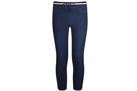 Παντελόνι ελαστικό με πλεκτό λάστιχο στη μέση με μπρονζέ ρίγα