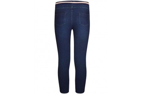 Παντελόνι ελαστικό με πλεκτό λάστιχο στη μέση με μπρονζέ ρίγα