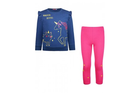 Σετ κολάν με γκλίτερ αστεράκια και μπλούζα τύπωμα 