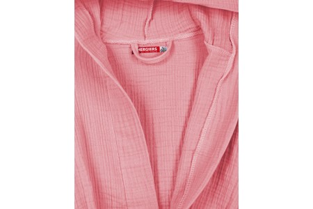 Μπουρνούζι με κουκούλα και ζώνη ροζ