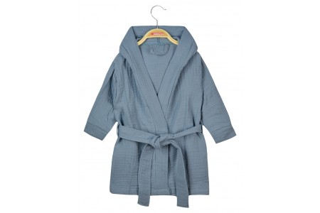 Μπουρνούζι με κουκούλα και ζώνη σιελ