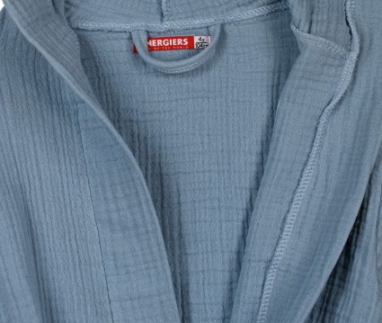 Μπουρνούζι με κουκούλα και ζώνη σιελ