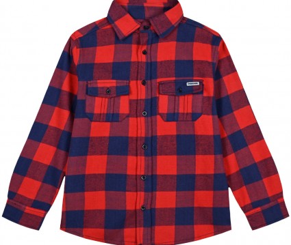 Βαμβακερό καρώ πουκάμισο με τσέπες