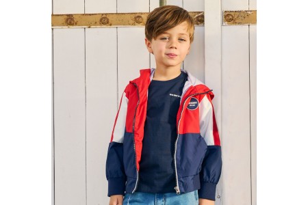 Λεπτό τρίχρωμο αδιάβροχο μπουφάν για αγόρι | ΜΑΡΕΝ