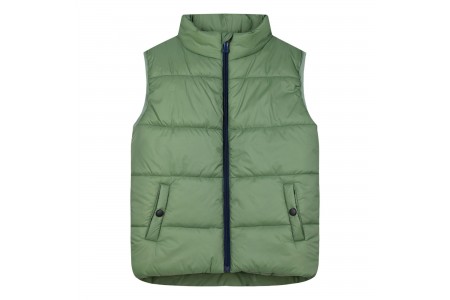 Μονόχρωμο αμάνικο μπουφάν για αγόρι | ΧΑΚΙ 100% ΠΟΛΥΕΣΤΕΡ