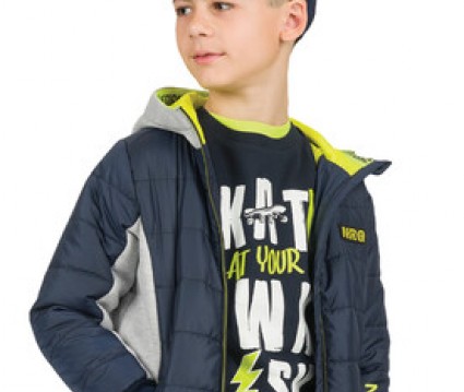 Μπουφάν καπιτονέ/φούτερ με κουκούλα